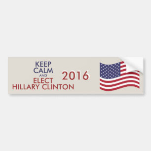  kalm houden en HILLARY CLINTON kiezen Bumpersticker
