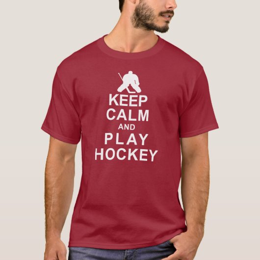 Kalm houden en Hockey afspelen T-shirt (Voorkant)