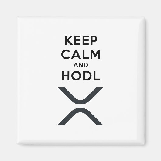 Kalm houden en Hodl Ripple Magnet (Voorkant)