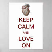 kalm houden en houden van liefde (hart) aan poster (Voorkant)