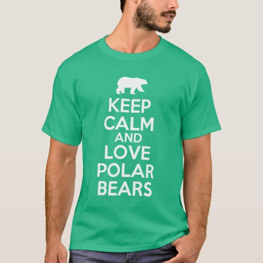 kalm houden en houden van polaire beren t-shirt (Voorkant)