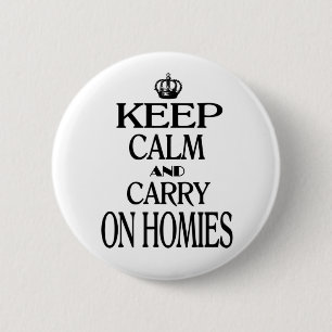 Kalm houden en huisjes meenemen ronde button 5,7 cm