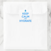 Kalm houden en hydrateren vierkante sticker (Tas)