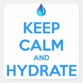 Kalm houden en hydrateren vierkante sticker