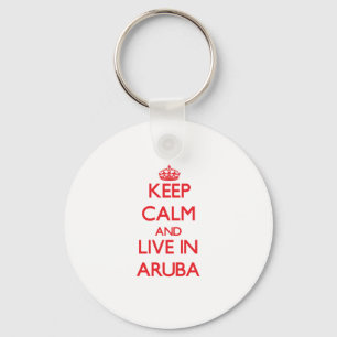 Kalm houden en in Aruba wonen Sleutelhanger