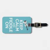 Kalm houden en inactief houden op blauw bagagelabel (Voorkant horizontaal)