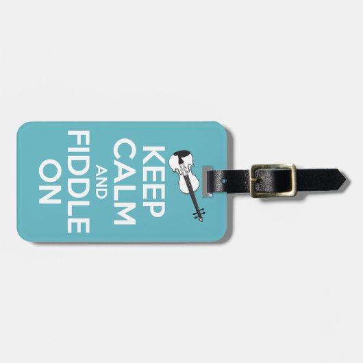 Kalm houden en inactief houden op blauw bagagelabel (Voorkant horizontaal)