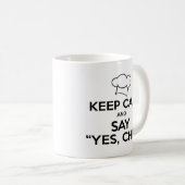 Kalm houden en ja zeggen tegen Chef Funny Kitchen  Koffiemok (Voorkant rechts)