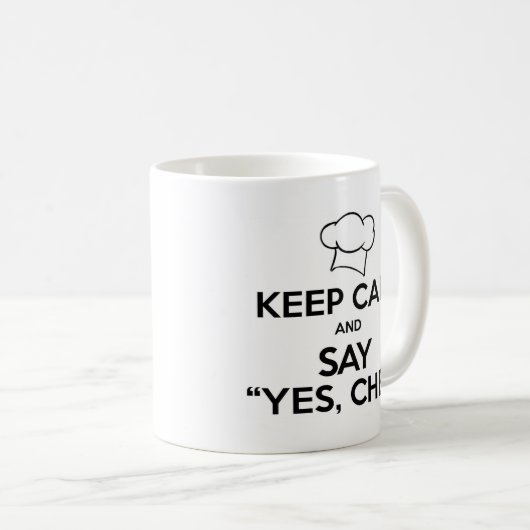 Kalm houden en ja zeggen tegen Chef Funny Kitchen  Koffiemok (Voorkant rechts)