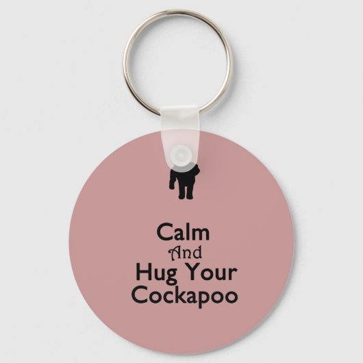Kalm houden en je Cockapoo vasthouden Sleutelhanger (Voorkant)
