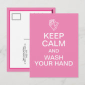 Kalm houden en je hand wassen briefkaart (Voorkant / Achterkant)