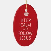 Kalm houden en Jezus Christelijke Humor volgen Keramisch Ornament (Rechts)