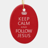 Kalm houden en Jezus Christelijke Humor volgen Keramisch Ornament (Achterkant)