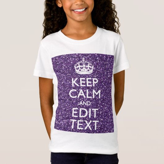 Kalm houden en Jouw tekst glamor Mauve hebben T-shirt (Voorkant)