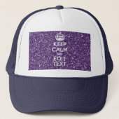 Kalm houden en Jouw tekst glamor Mauve hebben Trucker Pet (Voorkant)