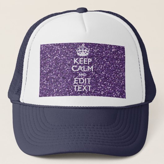 Kalm houden en Jouw tekst glamor Mauve hebben Trucker Pet (Voorkant)