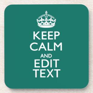 Kalm houden en Jouw tekst hebben op Blauwgroen Drankjes Onderzetter