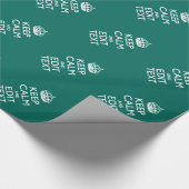 Kalm houden en Jouw tekst hebben op Blauwgroen tur Cadeaupapier (Hoek)