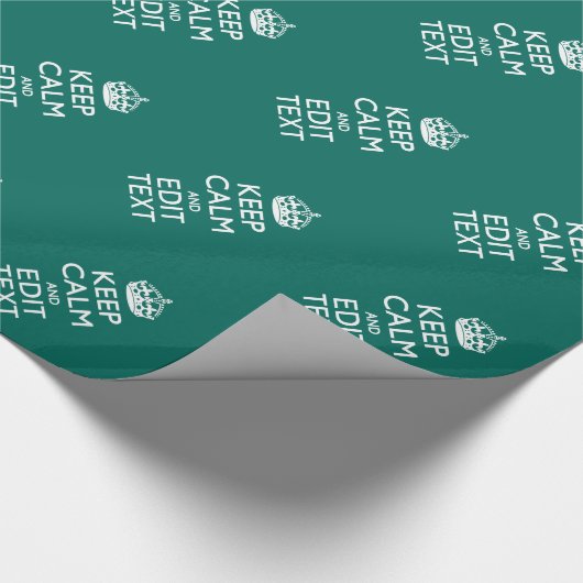 Kalm houden en Jouw tekst hebben op Blauwgroen tur Cadeaupapier (Hoek)