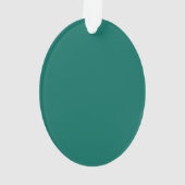 Kalm houden en Jouw tekst hebben op Blauwgroen tur Ornament (achterkant)