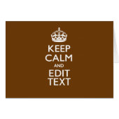 Kalm houden en Jouw tekst hebben op bruin (Voorkant Horizontaal)