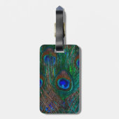 Kalm houden en Jouw tekst hebben op Peacock Feathe Bagagelabel (Achterkant verticaal)