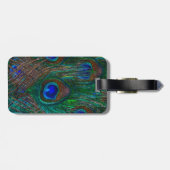 Kalm houden en Jouw tekst hebben op Peacock Feathe Bagagelabel (Achterkant horizontaal)