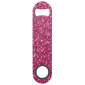 Kalm houden en Jouw tekst hebben op roze Rose Speed Flessenopener (Achterkant)