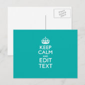 Kalm houden en Jouw tekst houden bij Accent Turquo Briefkaart (Voorkant / Achterkant)