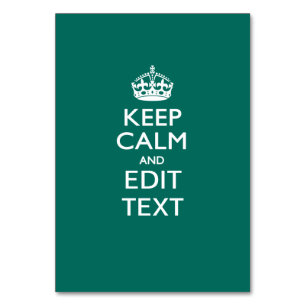 Kalm houden en Jouw tekst houden op Blauwgroen gro Kaart