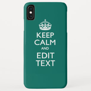 Kalm houden en Jouw tekst houden op diepe turquois Case-Mate iPhone Case