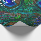 Kalm houden en Jouw tekst houden op Peacock Feathe Cadeaupapier (Hoek)