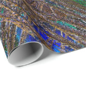 Kalm houden en Jouw tekst houden op Peacock Feathe Cadeaupapier (Rol Hoek)