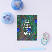 Kalm houden en Jouw tekst houden op Peacock Feathe Flyer (Enkel)