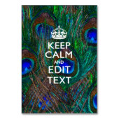Kalm houden en Jouw tekst houden op Peacock Feathe Kaart (Voorkant)