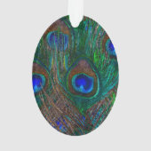 Kalm houden en Jouw tekst houden op Peacock Feathe Ornament (achterkant)