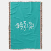 Kalm houden en Jouw tekst houden op Peacock Turquo Deken (Voorkant Verticaal)