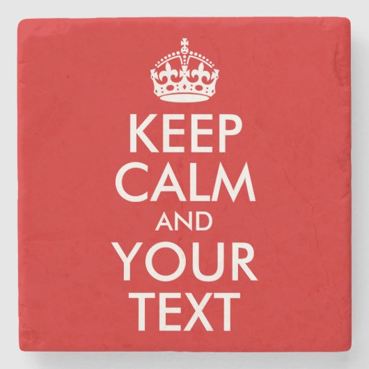 Kalm houden en Jouw tekst houden Stenen Onderzetter (Voorkant)