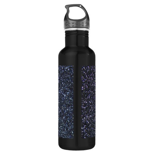 Kalm houden en Jouw tekst in Midnight Black Waterfles (Achterkant)