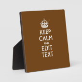 Kalm houden en Jouw tekst op bruin Fotoplaat (Voorkant)