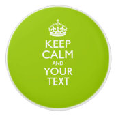 Kalm houden en Jouw tekst op kalkgroen houden Keramische Knop (Voorkant)