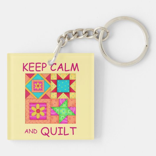 Kalm houden en kantelen voor blokkleurig patchwork sleutelhanger (Achterkant)