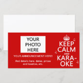 Kalm houden en Karaoke (kleur aanpassen) Aankondiging (Voorkant / Achterkant)
