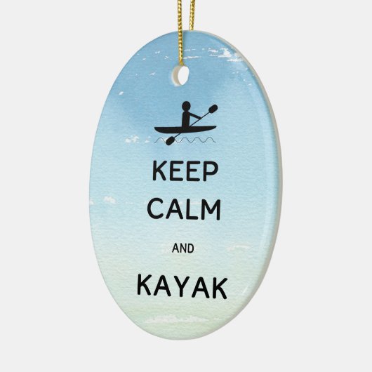 Kalm houden en Kayak met naamdatum Keramisch Ornament (Links)