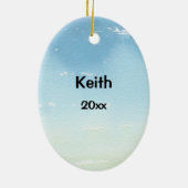 Kalm houden en Kayak met naamdatum Keramisch Ornament (Achterkant)