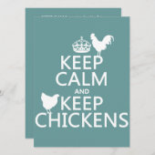 Kalm houden en Kippen houden (om het even welke ac Kaart (Voorkant / Achterkant)