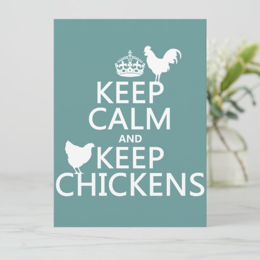 Kalm houden en Kippen houden (om het even welke ac Kaart (Staand voorkant)