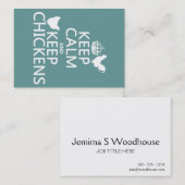 Kalm houden en Kippen houden (om het even welke ac Visitekaartje (Voorkant / Achterkant)