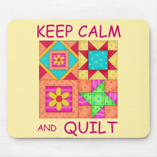 Kalm houden en kleurrijke patchworkblokken kantele muismat (Voorkant)