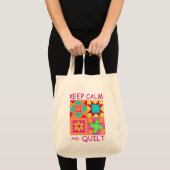 Kalm houden en kleurrijke patchworkblokken kantele tote bag (Voorkant (product))